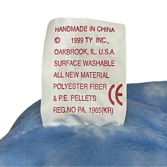 Ty Beanie Babies 1999 Holiday Teddy Bear Plush Toy - Blue - Picture 5 of 6